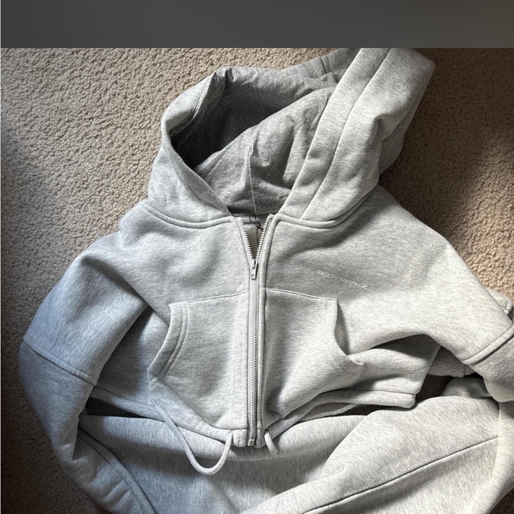 Light Gray Hoodie with Zip
